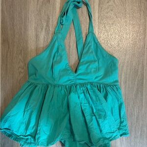 Free People Teal Halter Top